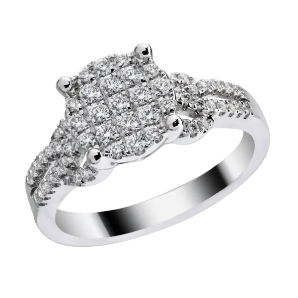 Inel din aur alb cu diamante de 0.41ct