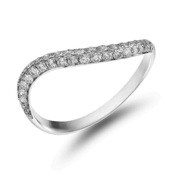 Inel din aur alb cu diamante de 0.4ct