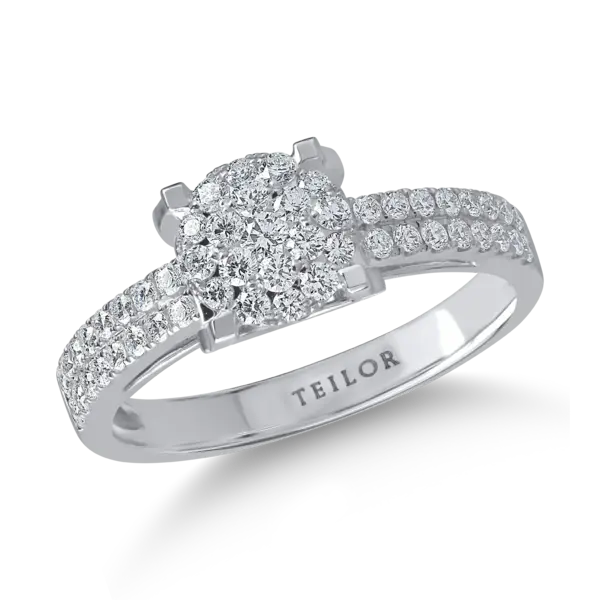 Inel din aur alb cu diamante de 0.4ct