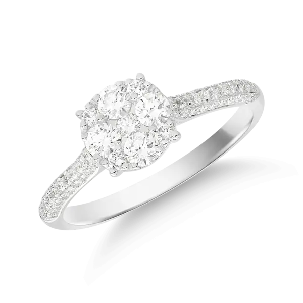 Inel din aur alb cu diamante de 0.53ct