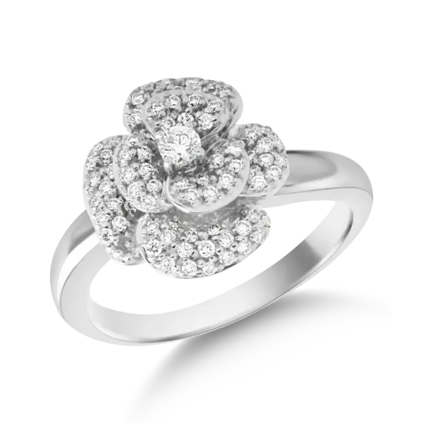 Inel din aur alb cu diamante de 0.56ct
