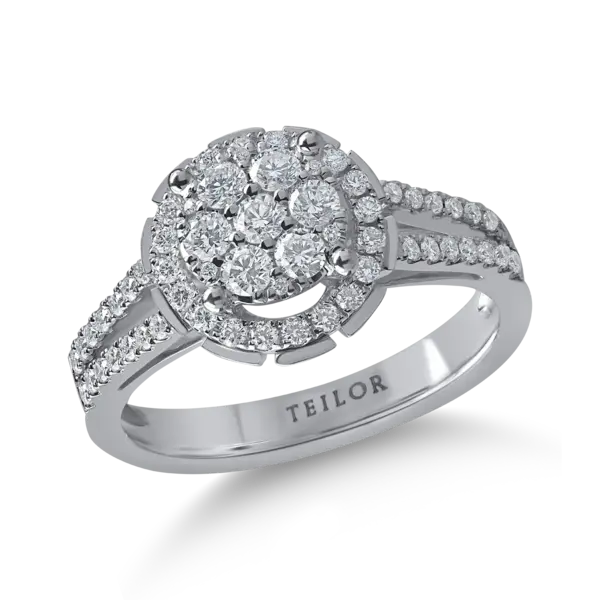 Inel din aur alb cu diamante de 0.5ct