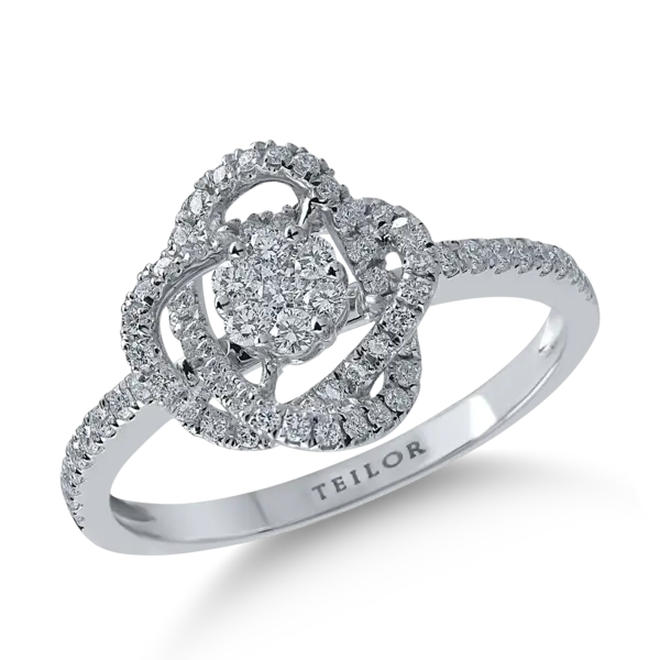 Inel din aur alb cu diamante de 0.61ct