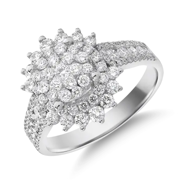 Inel din aur alb cu diamante de 0.62ct