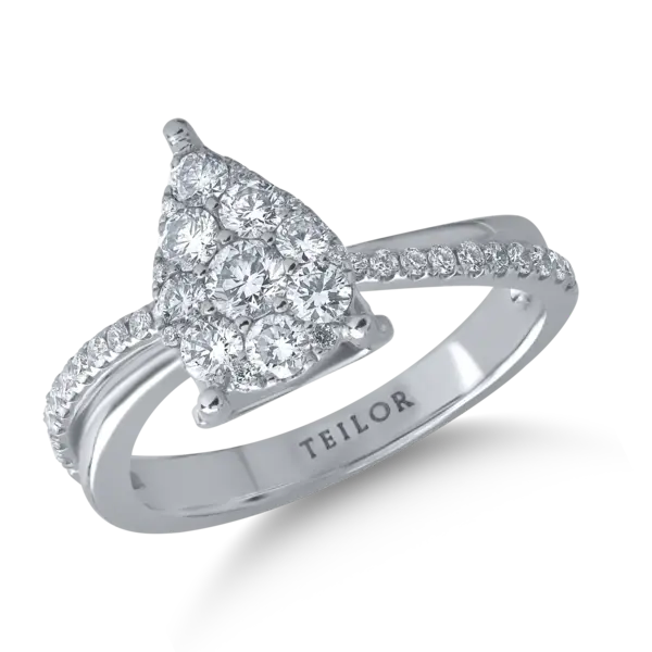 Inel din aur alb cu diamante de 0.63ct