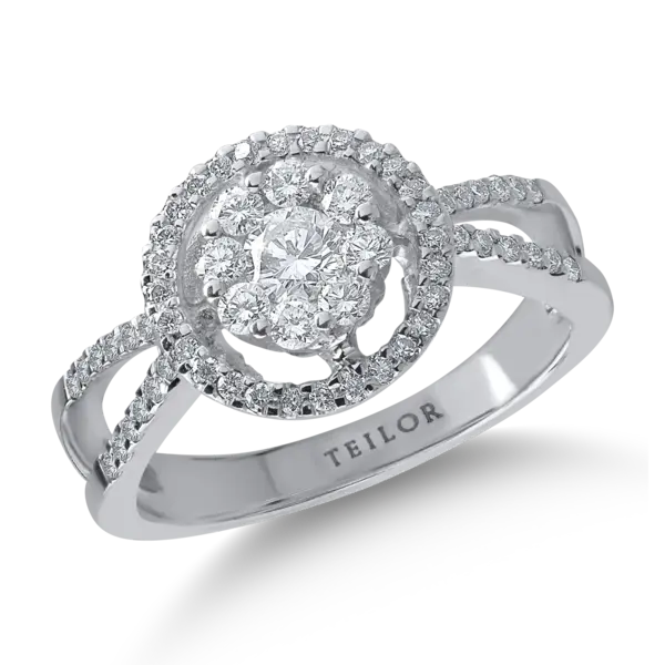 Inel din aur alb cu diamante de 0.66ct
