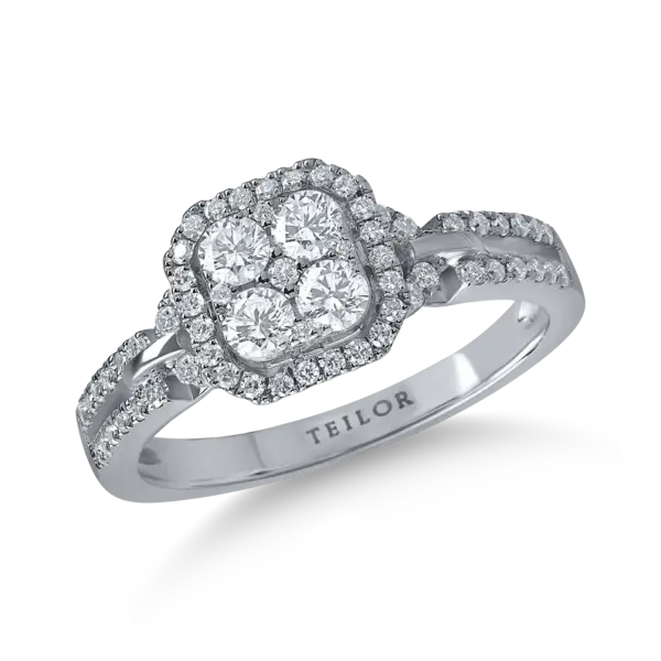 Inel din aur alb cu diamante de 0.6ct