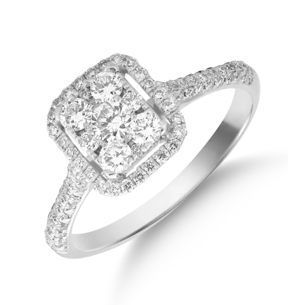 Inel din aur alb cu diamante de 0.6ct