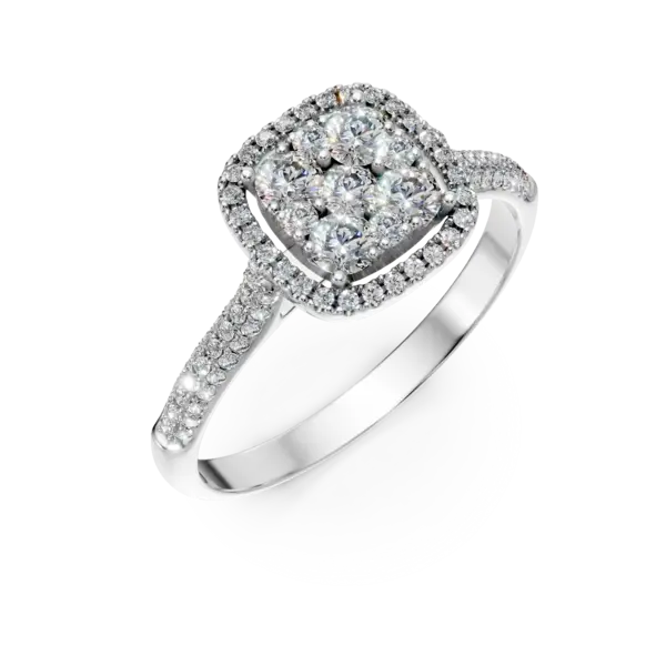 Inel din aur alb cu diamante de 0.6ct