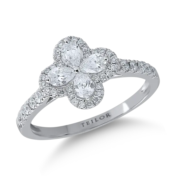 Inel din aur alb cu diamante de 0.71ct