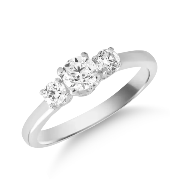 Inel din aur alb cu diamante de 0.75ct