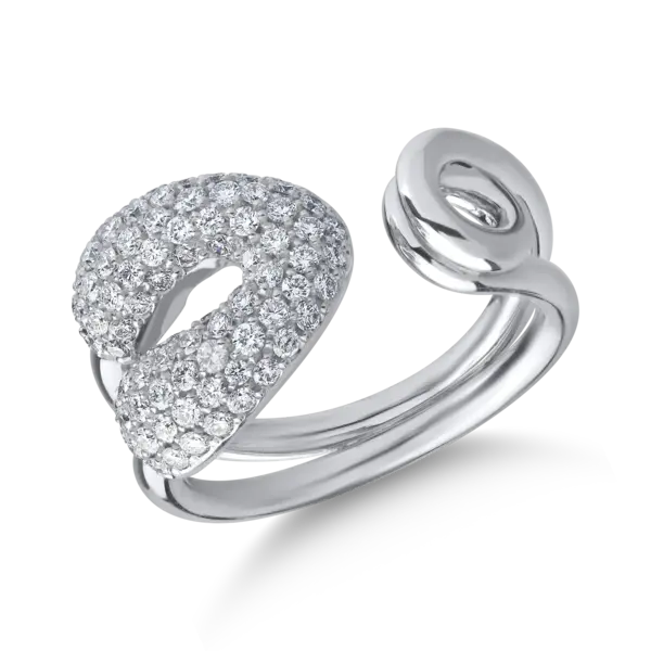 Inel din aur alb cu diamante de 0.76ct