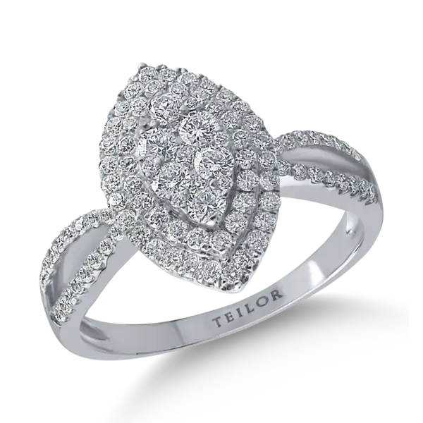 Inel din aur alb cu diamante de 0.78ct