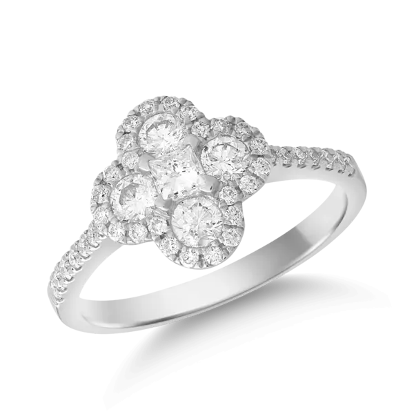 Inel din aur alb cu diamante de 0.81ct