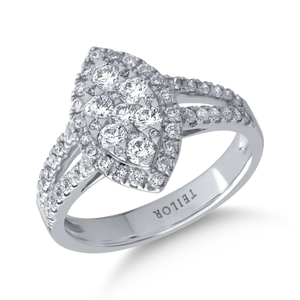 Inel din aur alb cu diamante de 0.85ct