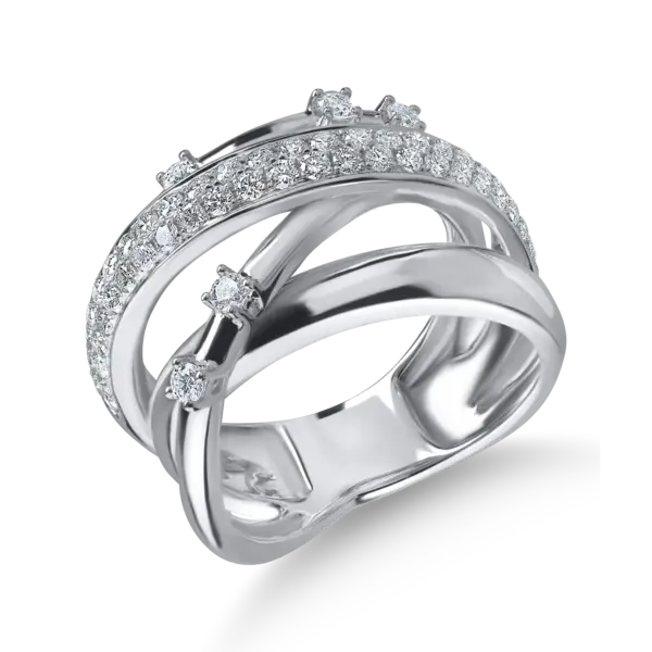 Inel din aur alb cu diamante de 0.8ct