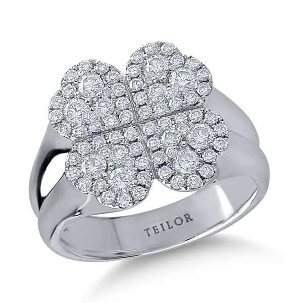 Inel din aur alb cu diamante de 0.91ct
