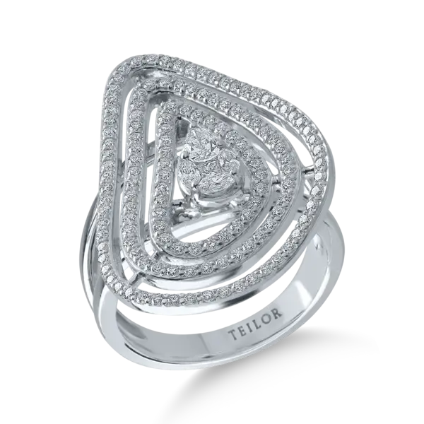 Inel din aur alb cu diamante de 0.975ct