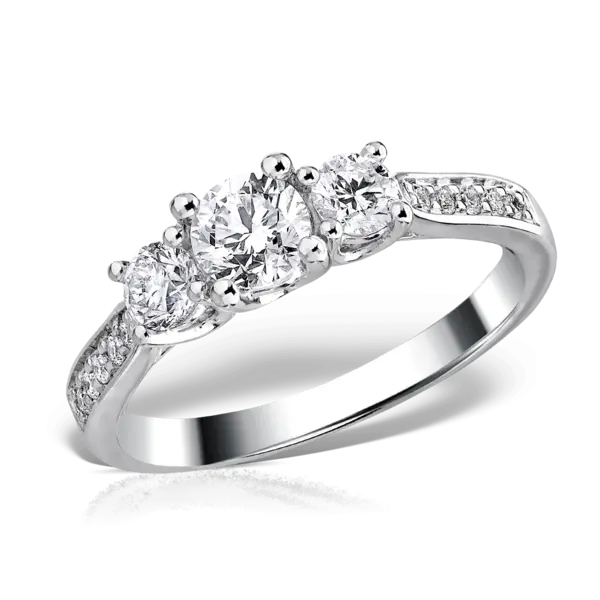 Inel din aur alb cu diamante de 0.98ct