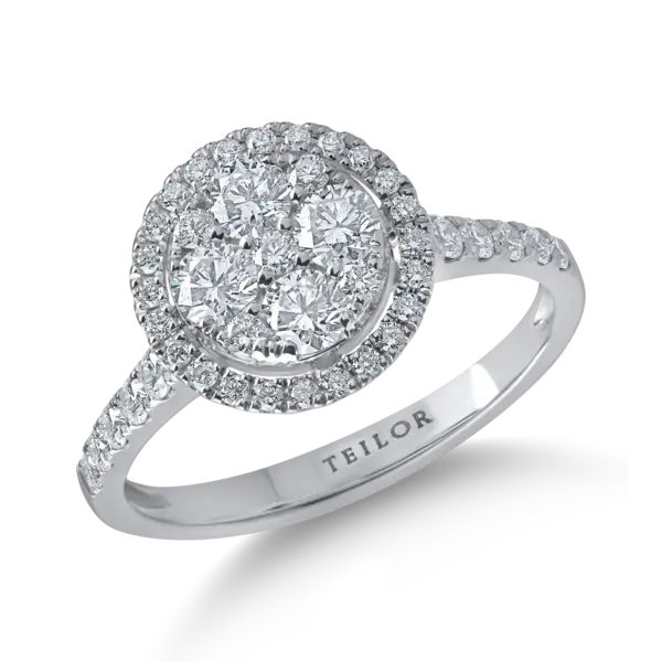 Inel din aur alb cu diamante de 0.9ct