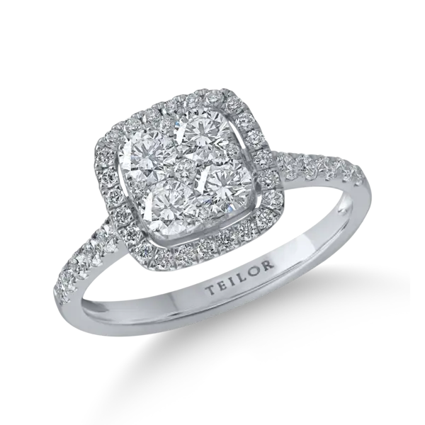 Inel din aur alb cu diamante de 0.9ct