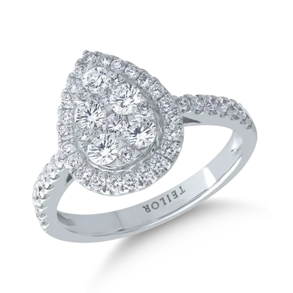 Inel din aur alb cu diamante de 0.9ct