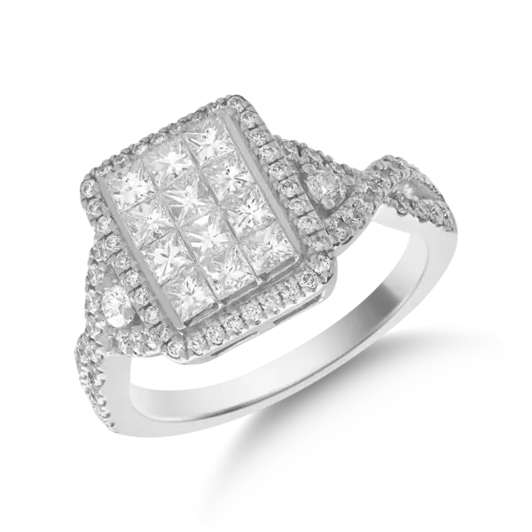 Inel din aur alb cu diamante de 0.9ct