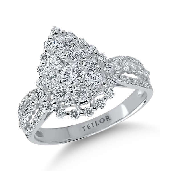 Inel din aur alb cu diamante de 1.09ct