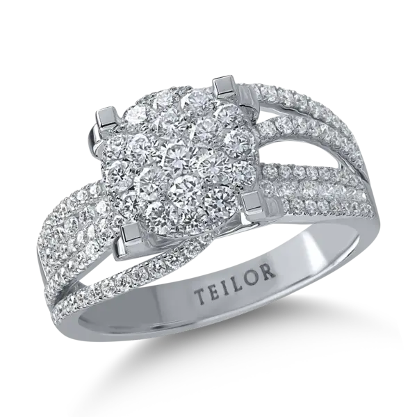 Inel din aur alb cu diamante de 1.11ct