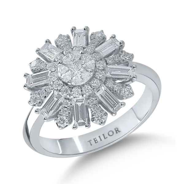 Inel din aur alb cu diamante de 1.17ct