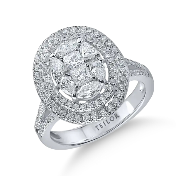 Inel din aur alb cu diamante de 1.3ct