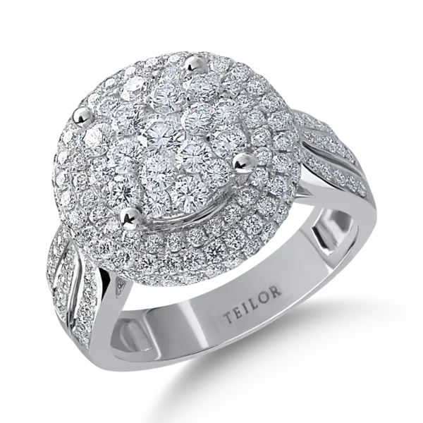 Inel din aur alb cu diamante de 1.69ct