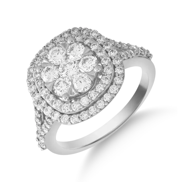 Inel din aur alb cu diamante de 1ct