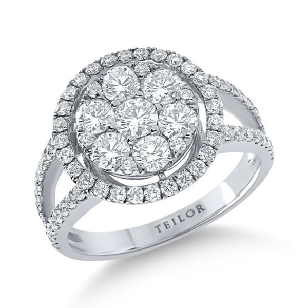 Inel din aur alb cu diamante de1.5ct