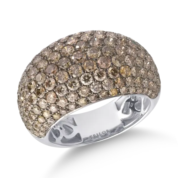 Inel din aur alb cu diamante maro de 3.37ct