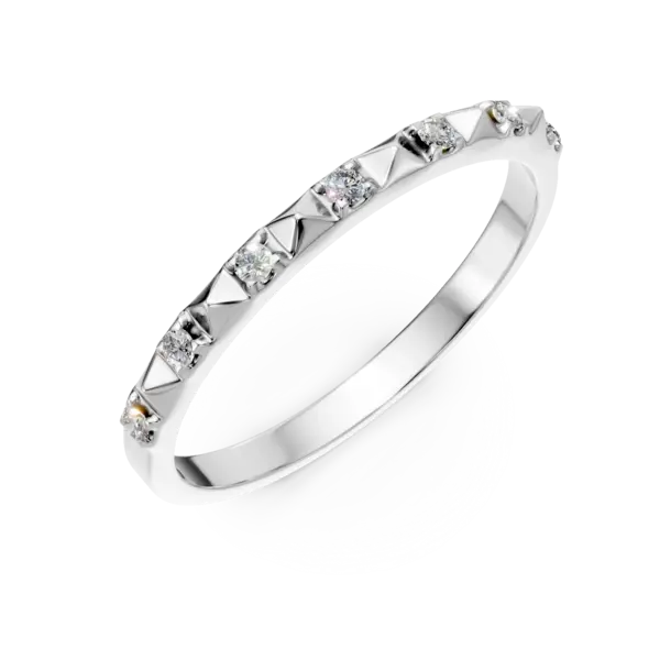 Inel din aur alb cu diamante microsetting de 0.06ct