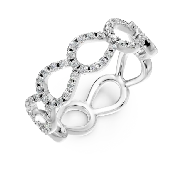 Inel din aur alb cu diamante microsetting de 0.45ct