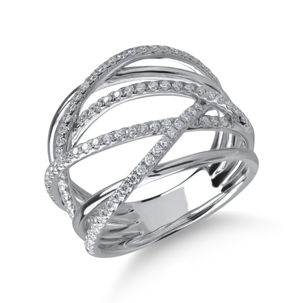 Inel din aur alb cu diamante microsetting de 0.5ct
