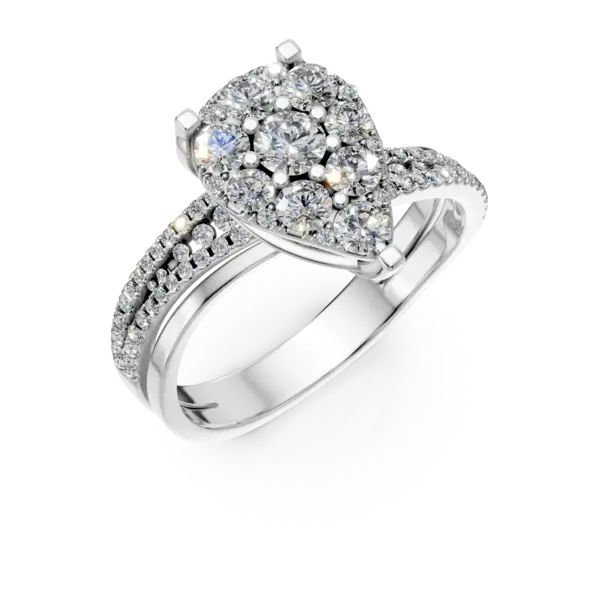 Inel din aur alb cu diamante microsetting de 0.7ct