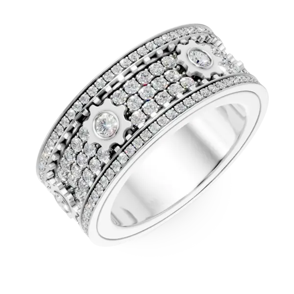Inel din aur alb cu diamante microsetting de 1.4ct