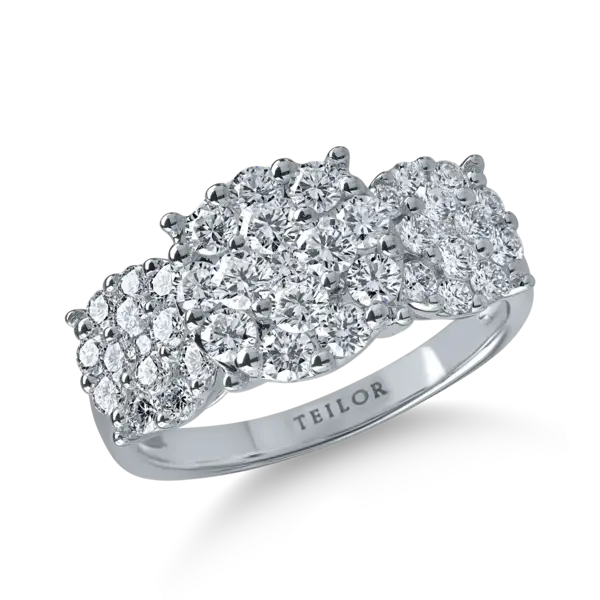 Inel din aur alb cu diamante microsetting de 1.5ct