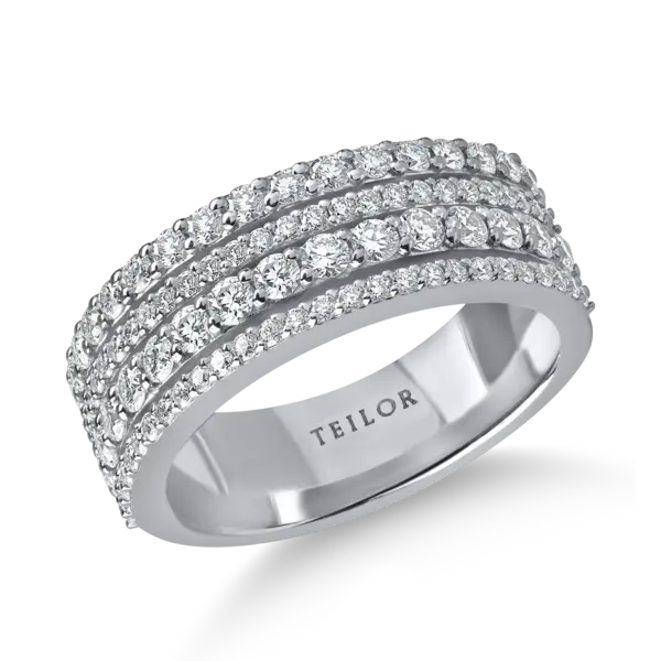 Inel din aur alb cu diamante microsetting de 1ct