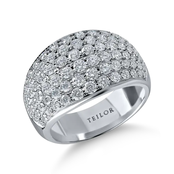 Inel din aur alb cu diamante microsetting de 2.2ct