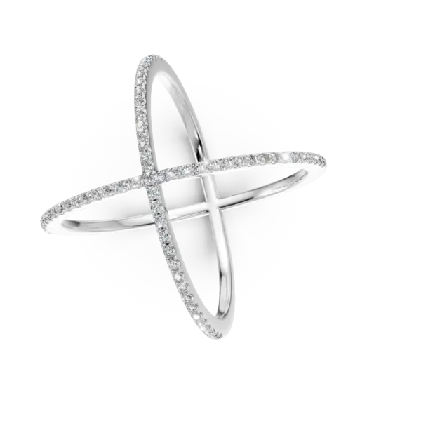 Inel din aur alb cu diamante microsetting de 2ct