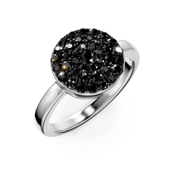 Inel din aur alb cu diamante negre de 0.58ct