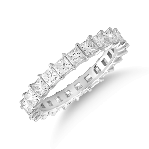 Inel din aur alb cu diamante princess de 2.4ct