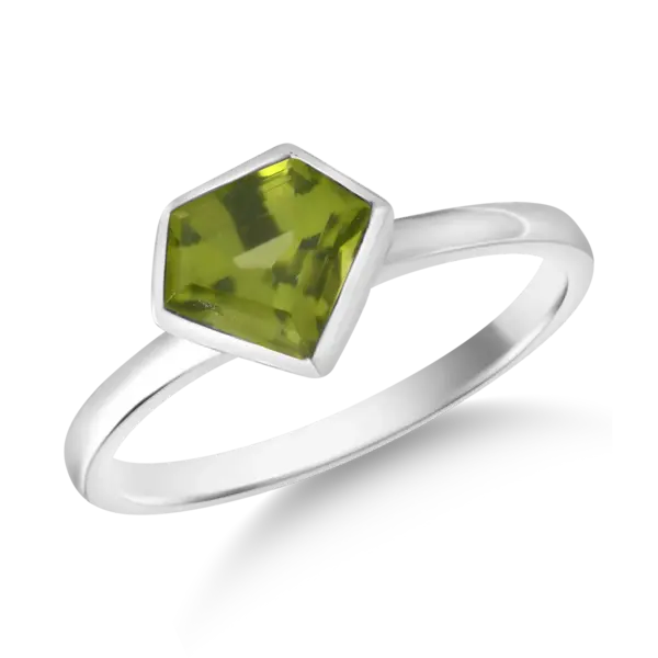 Inel din aur alb cu peridot de 1.5ct