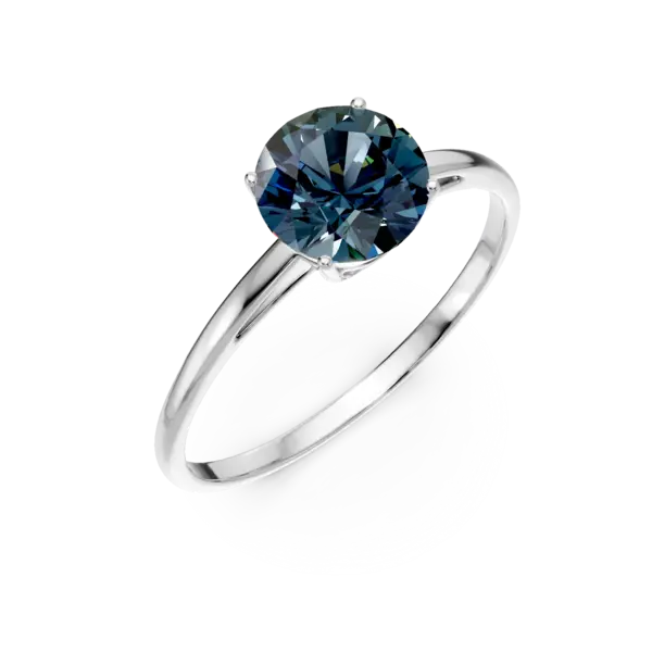 Inel din aur alb cu topaz london blue de 1.5ct