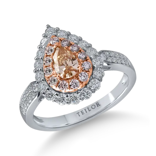 Inel din aur alb-roz cu diamante de 1.1ct