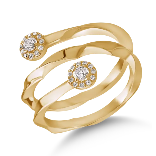 Inel din aur galben cu diamante de 0.24ct